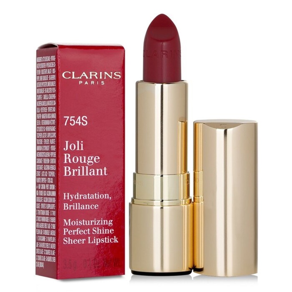 Clarins Lipstick Joli Rouge Brilliant 754S Deep Red